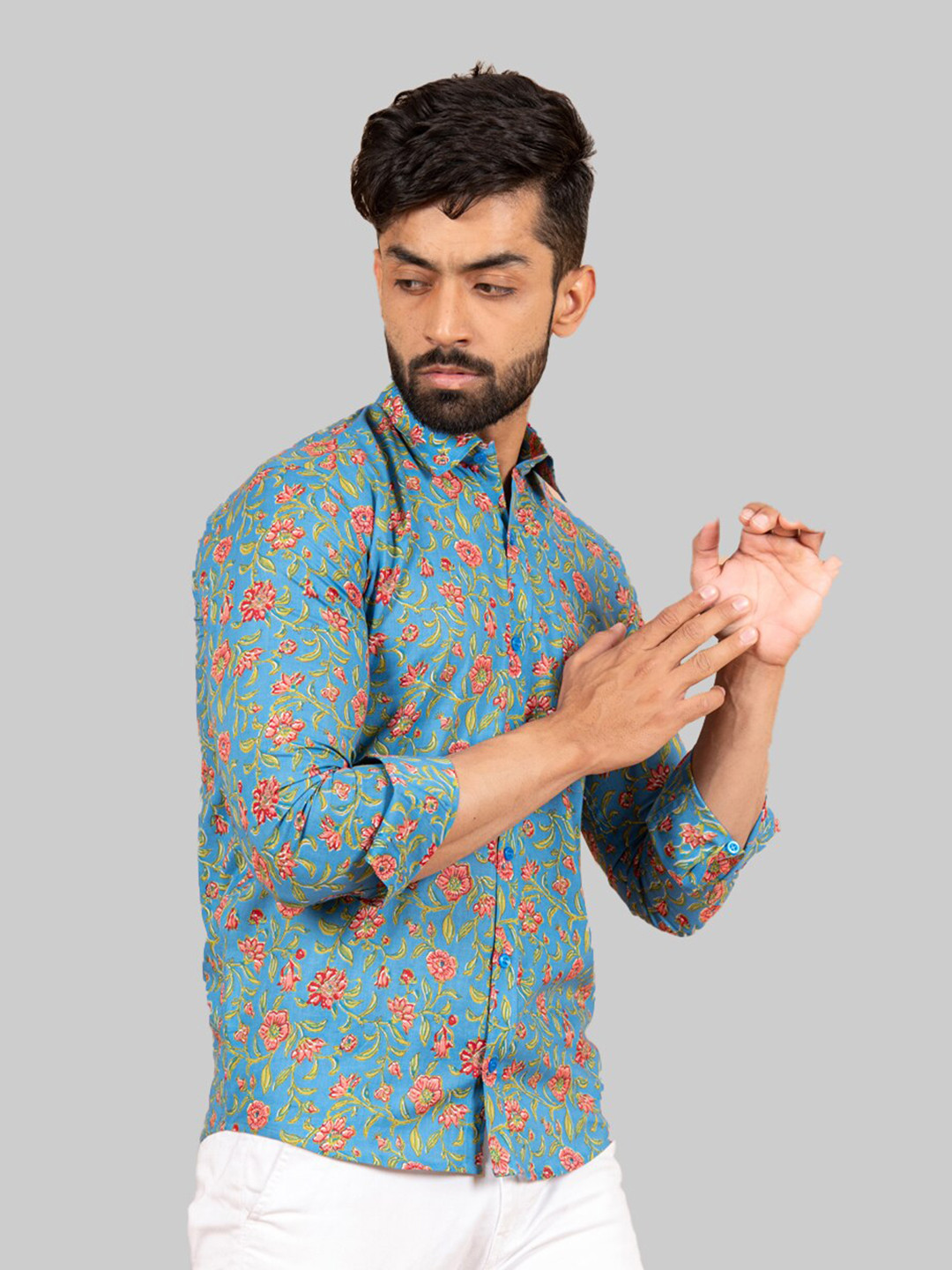

Tistabene Men Blue Premium Printed Casual Shirt