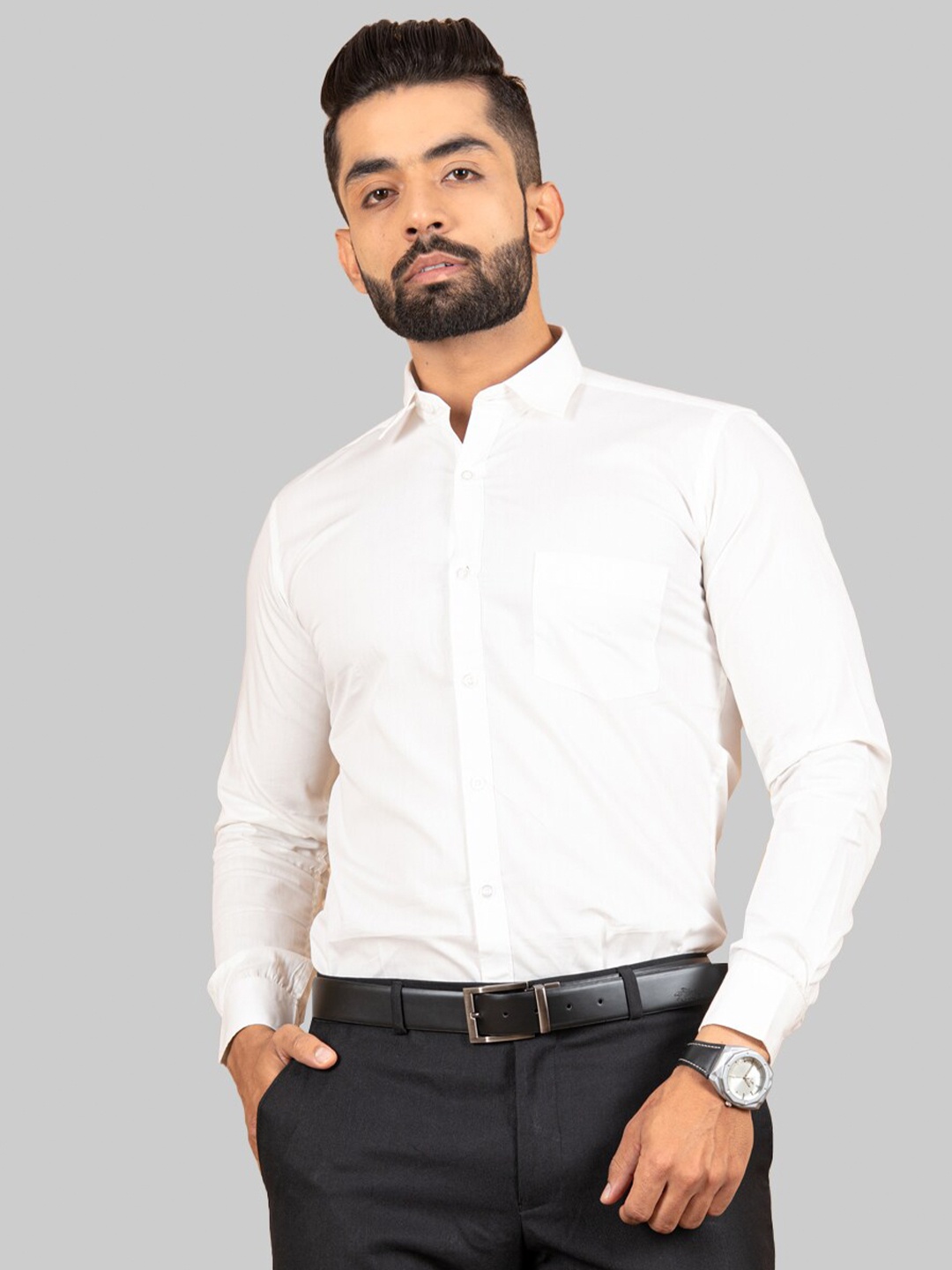 

Tistabene Men White Premium Casual Cotton Shirt