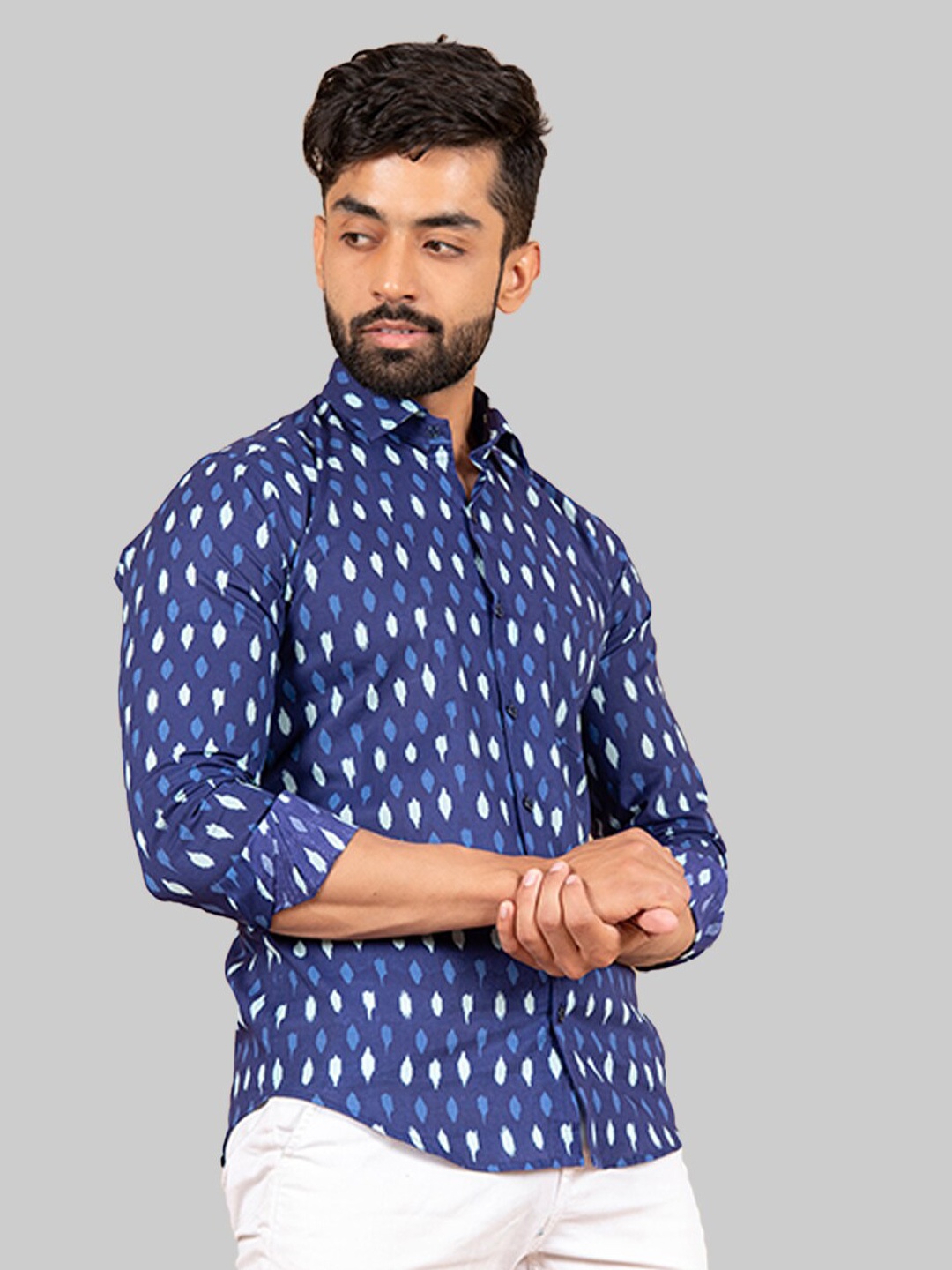 

Tistabene Men Blue Premium Printed Casual Shirt