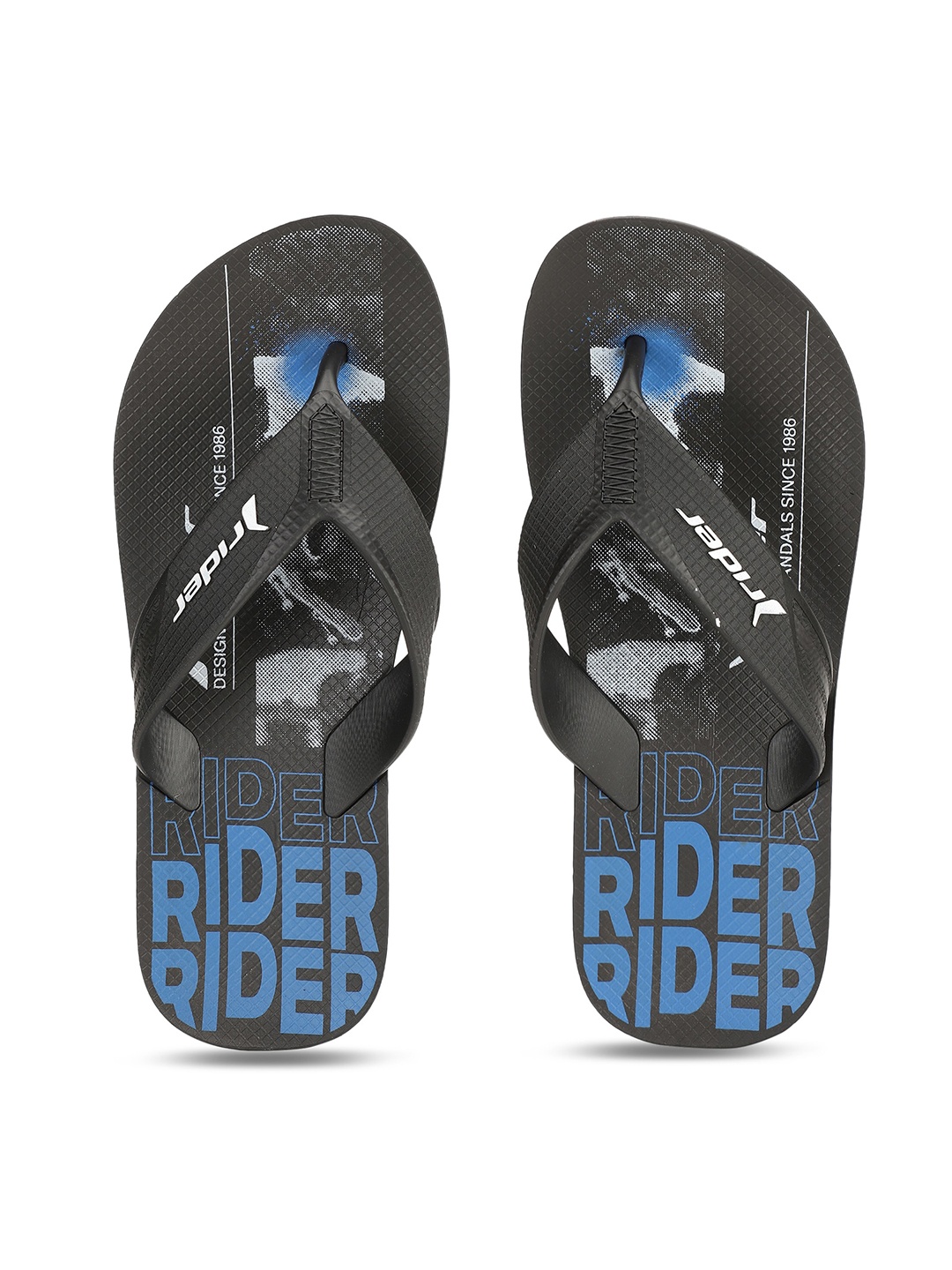 

Rider Men Black & Blue Printed Thong Flip-Flops