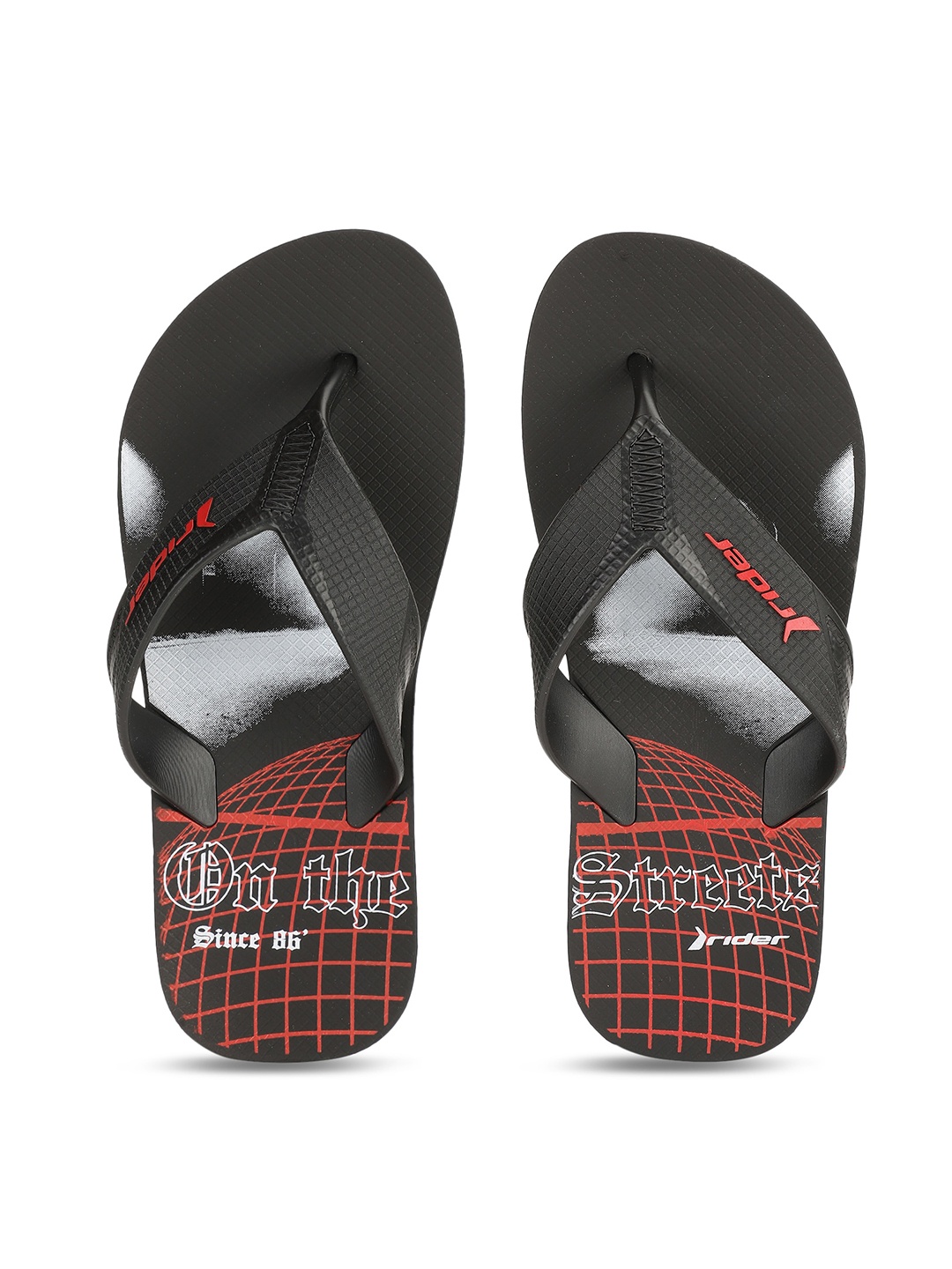 

Rider Men Black & Red Printed Synthetic Thong Flip-Flops