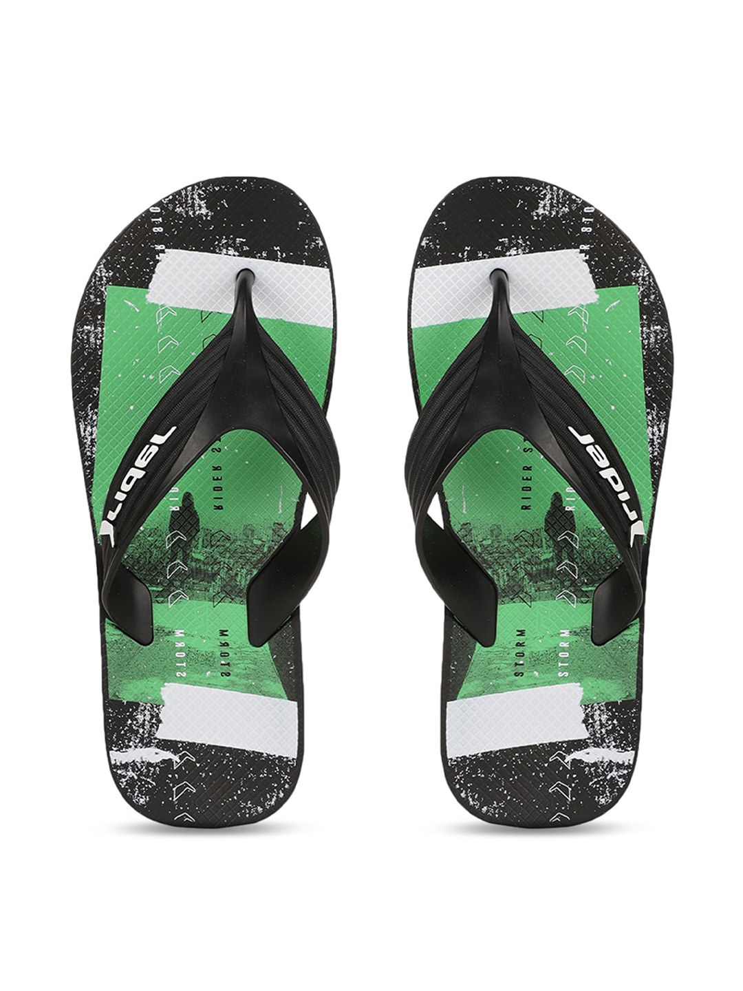 

Rider Men Black & Green Printed Thong Flip-Flops