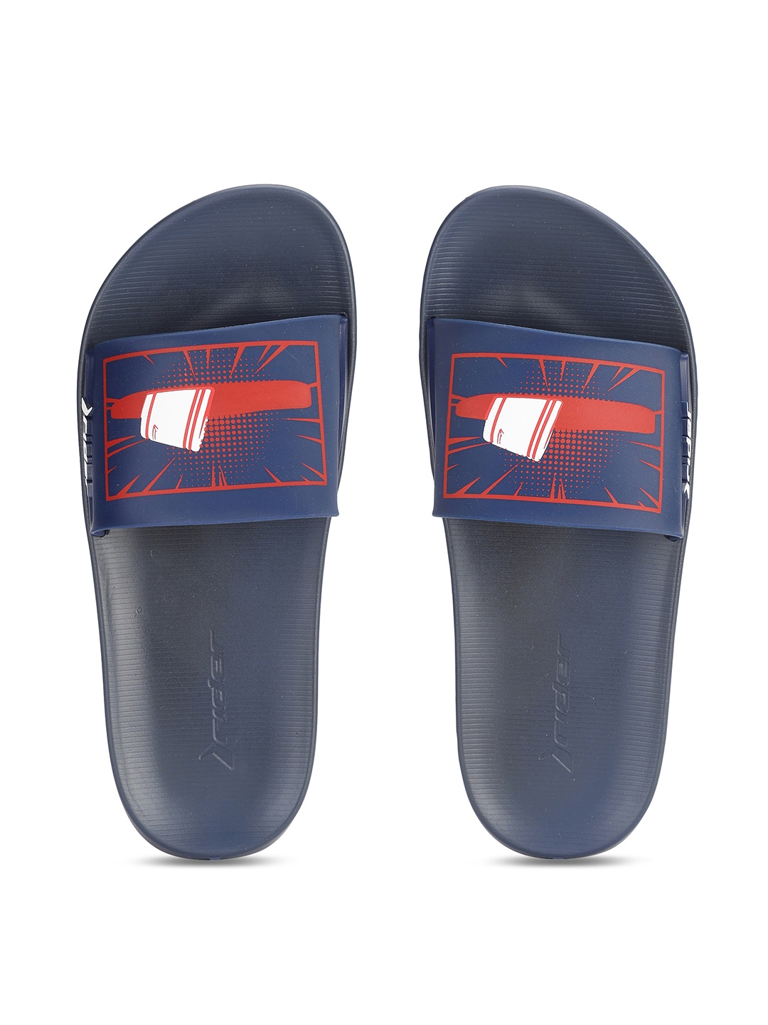 

Rider Men Blue & Red Printed Synthetic Sliders