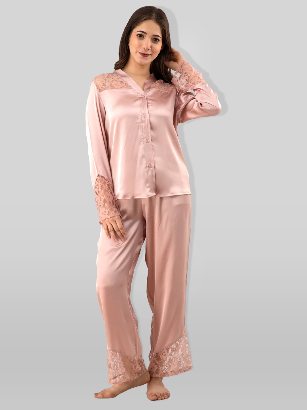 

PRETTY LOVING THING Women Rose Pink Night suit