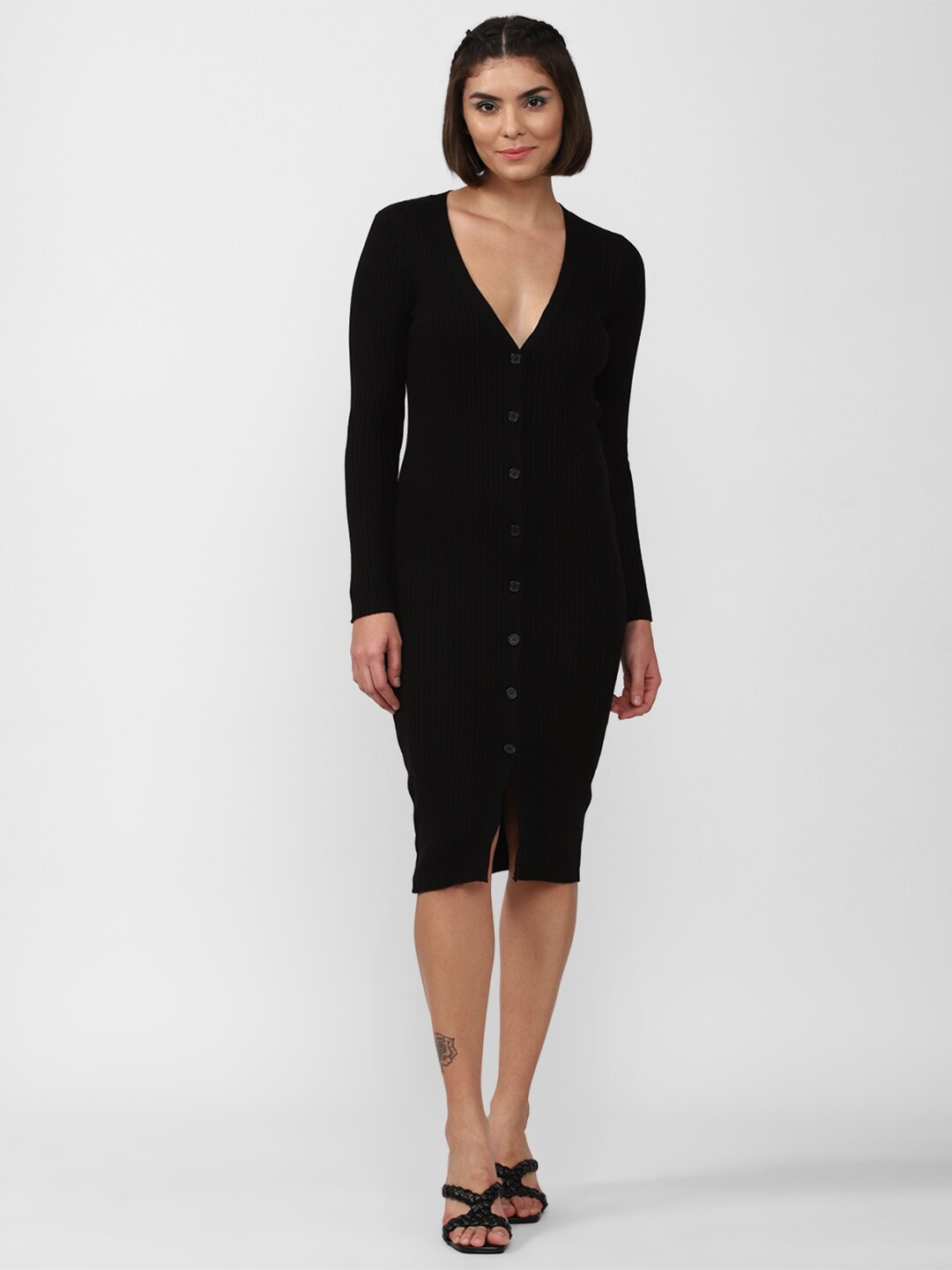 

FOREVER 21 Black Sweater Midi Dress