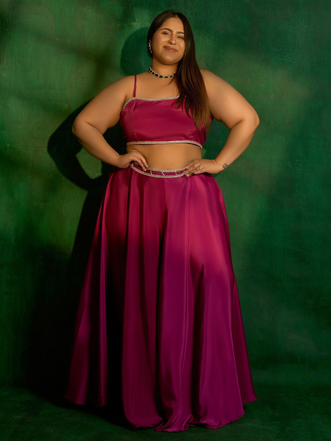 

Alaya By Stage3 Plus Size Fuchsia Bralette Crop Top