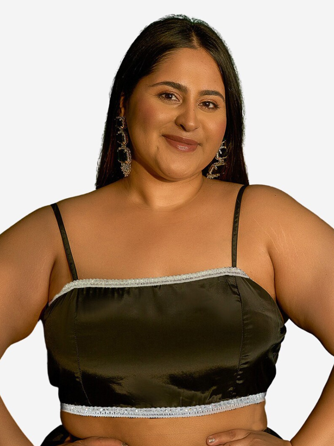 

Alaya By Stage3 Women Plus Size Black Crepe Tube Crop Top