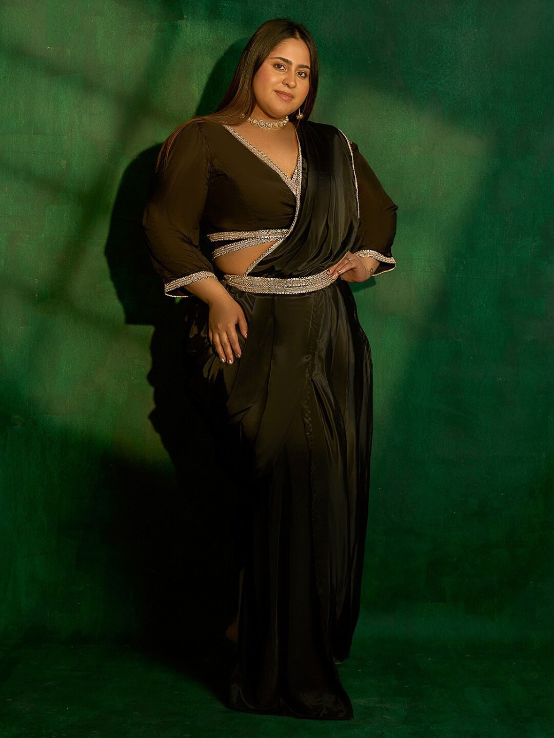 

Alaya By Stage3 Women Plus Size Brown Tie Up Blouse
