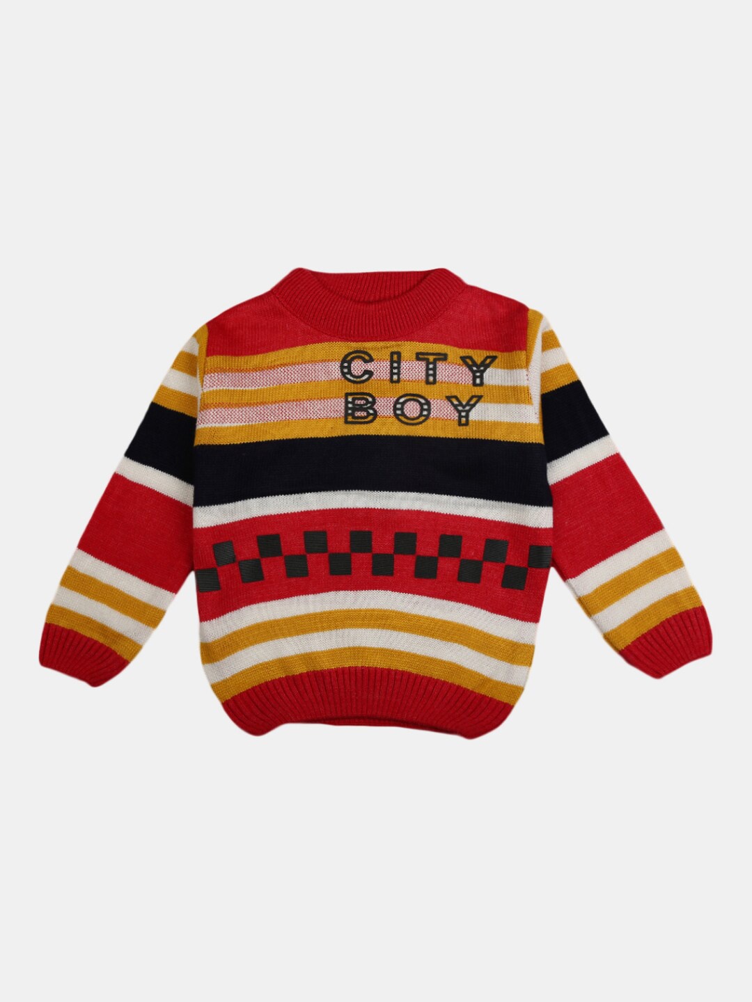

V-Mart Boys Red Striped Sweatshirt