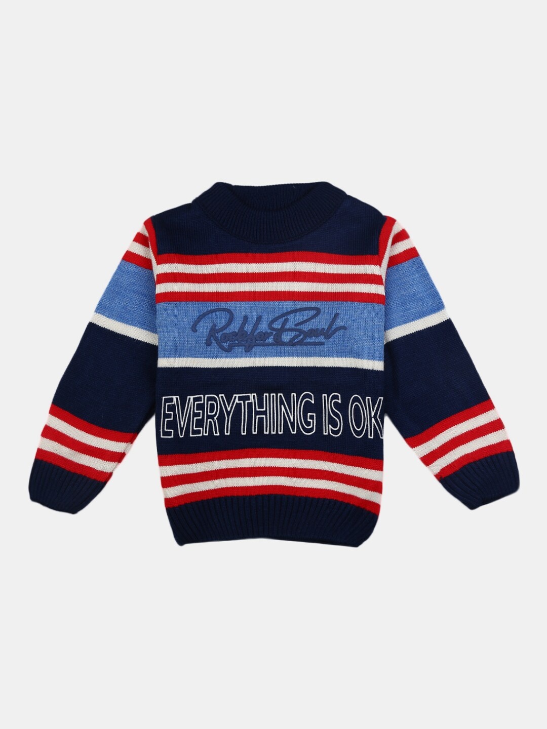 

V-Mart Boys Navy Blue Striped Sweatshirt