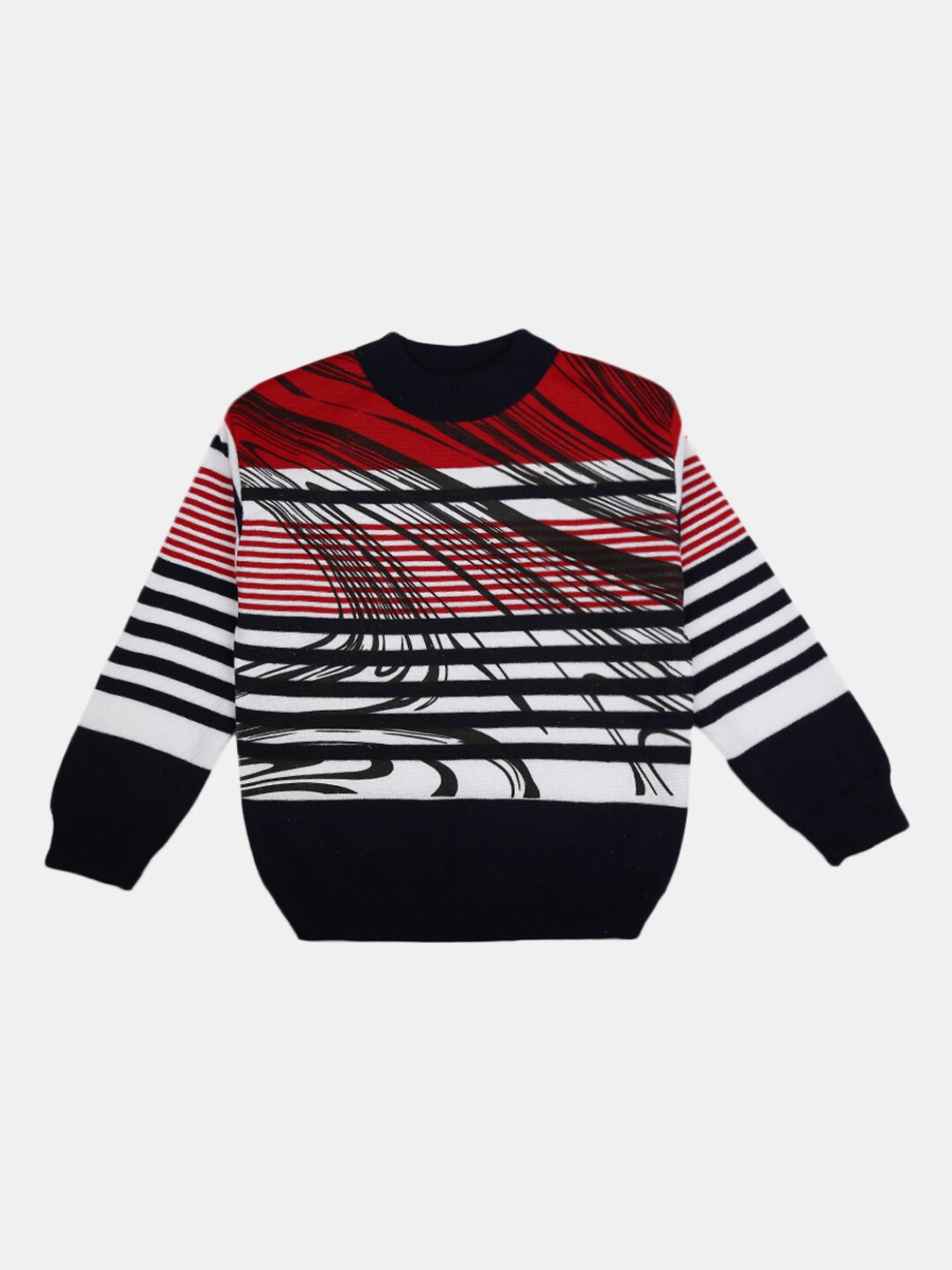 

V-Mart Boys Navy Blue Striped Sweatshirt