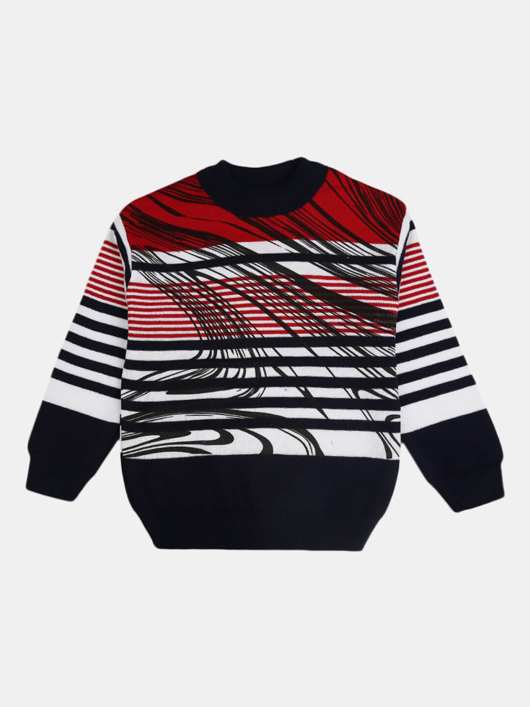 

V-Mart Boys Navy Blue Printed Sweatshirt, Black