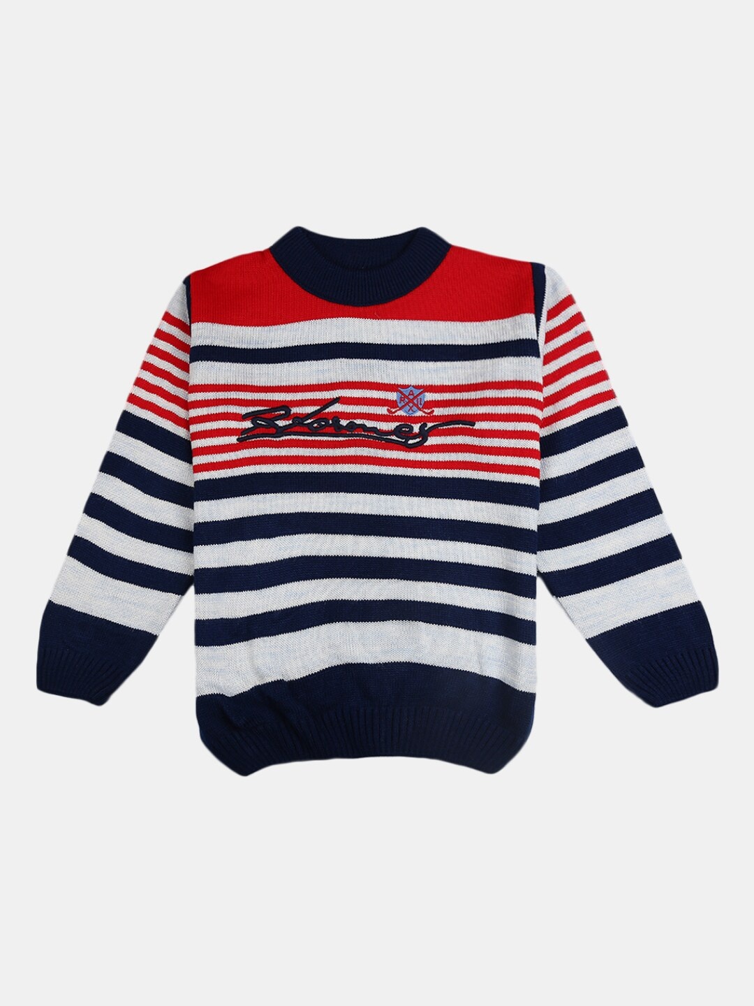 

V-Mart Boys Navy Blue Striped Sweatshirt