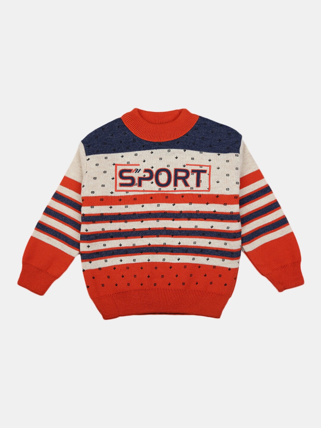 

V-Mart Boys Orange Striped Sweatshirt