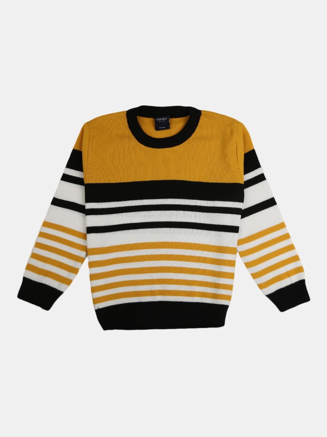 

V-Mart Boys Yellow Striped Sweatshirt