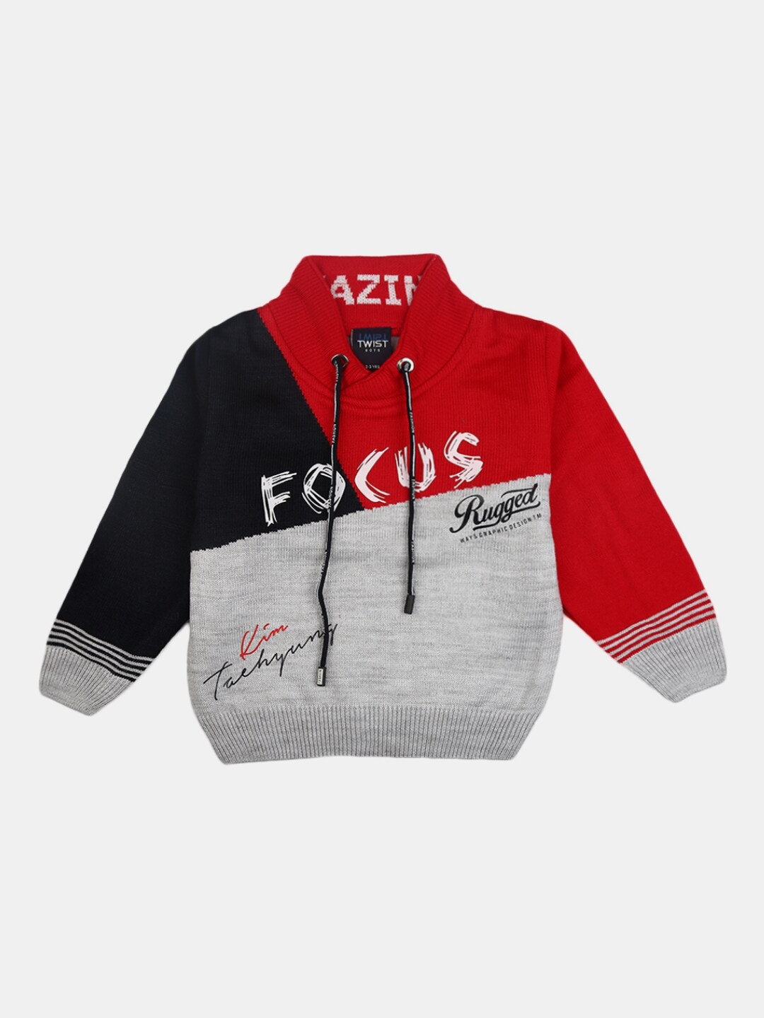 

V-Mart Boys Red Colourblocked Sweatshirt