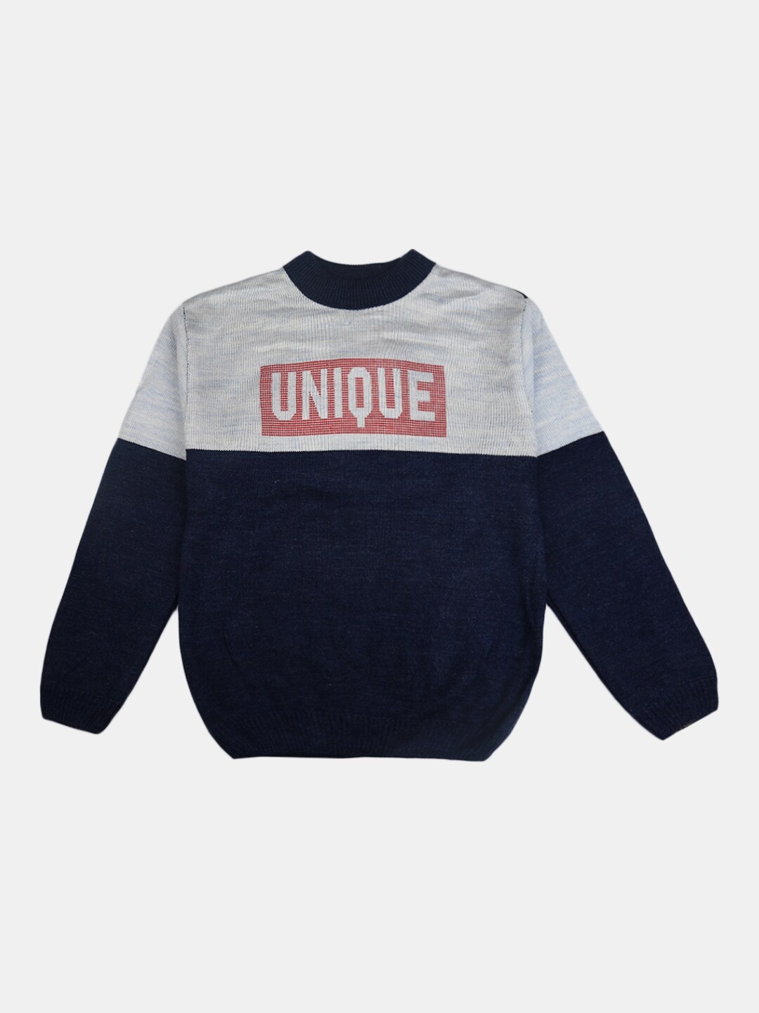 

V-Mart Boys Navy Blue Colourblocked Acrylic Sweatshirt