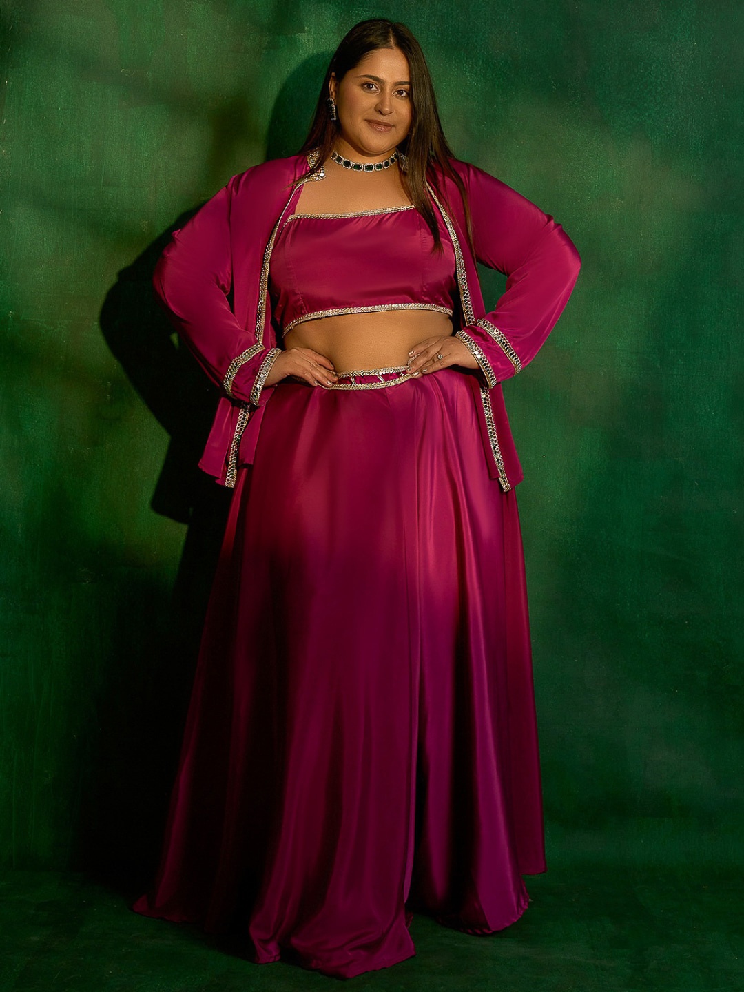 

Alaya By Stage3 Women Pink Longline Open Front Jacket