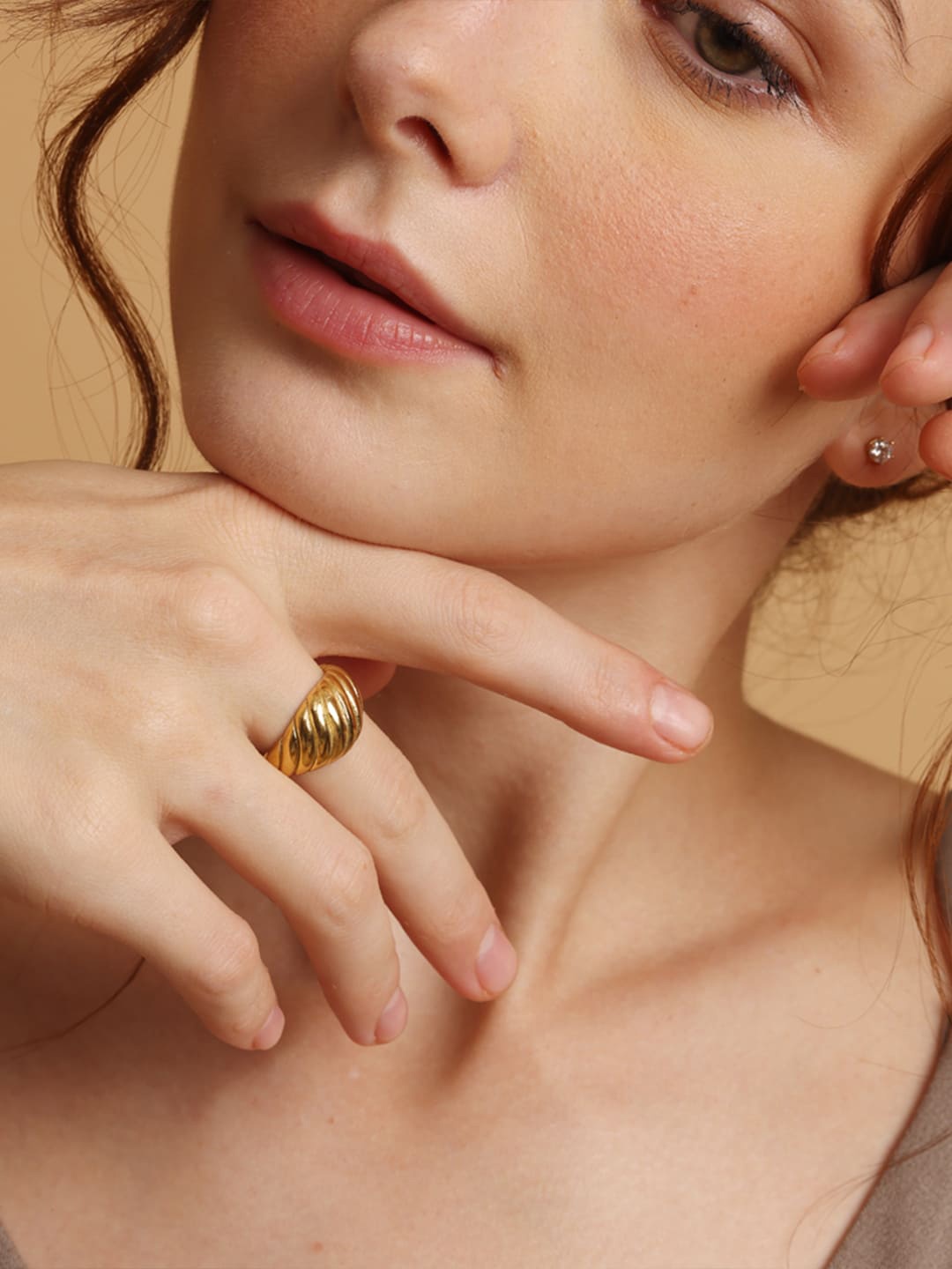 

PALMONAS Women 18K Gold-Plated Finger Ring