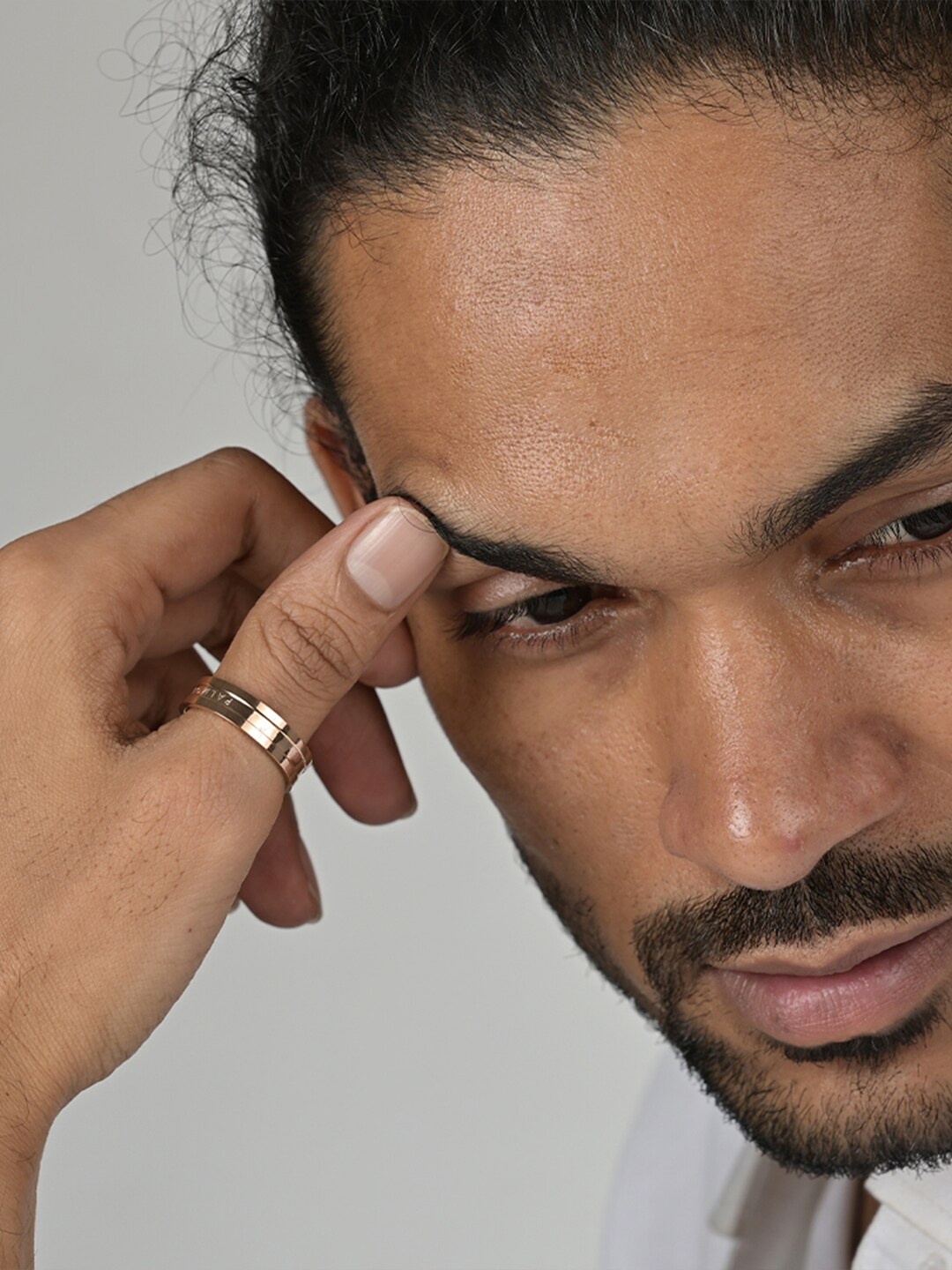 

PALMONAS Men Rose Gold-Toned Band Ring