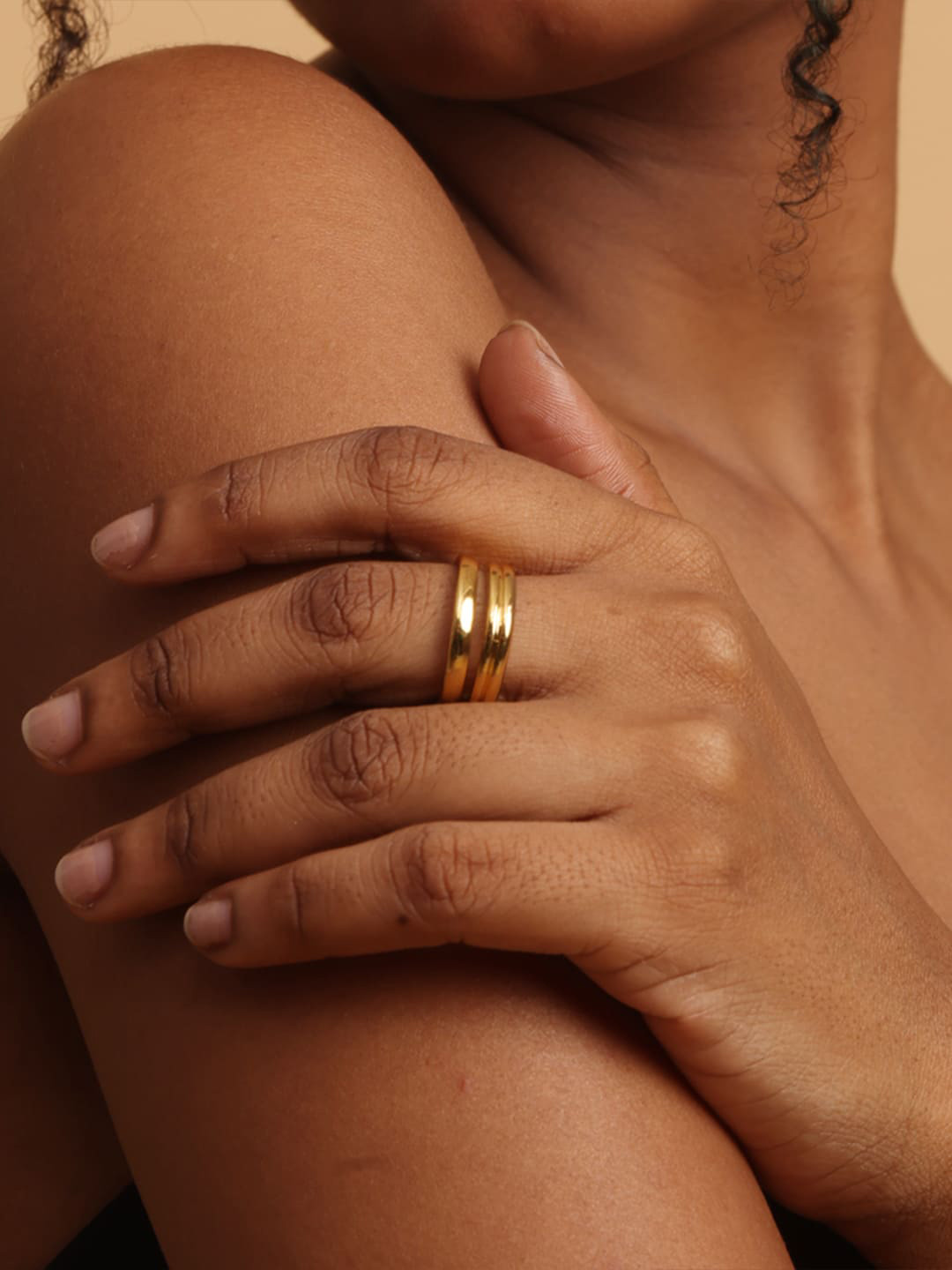 

PALMONAS 18K Gold-Plated Multi Lines Finger Ring