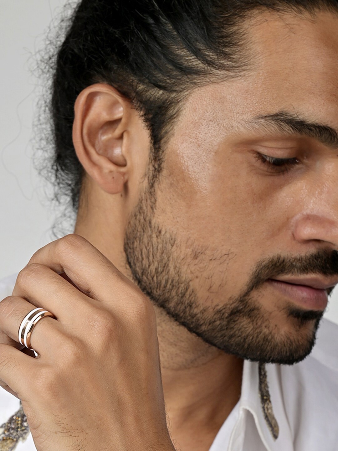 

PALMONAS Men Rose Gold-Toned Solid Band Finger Ring