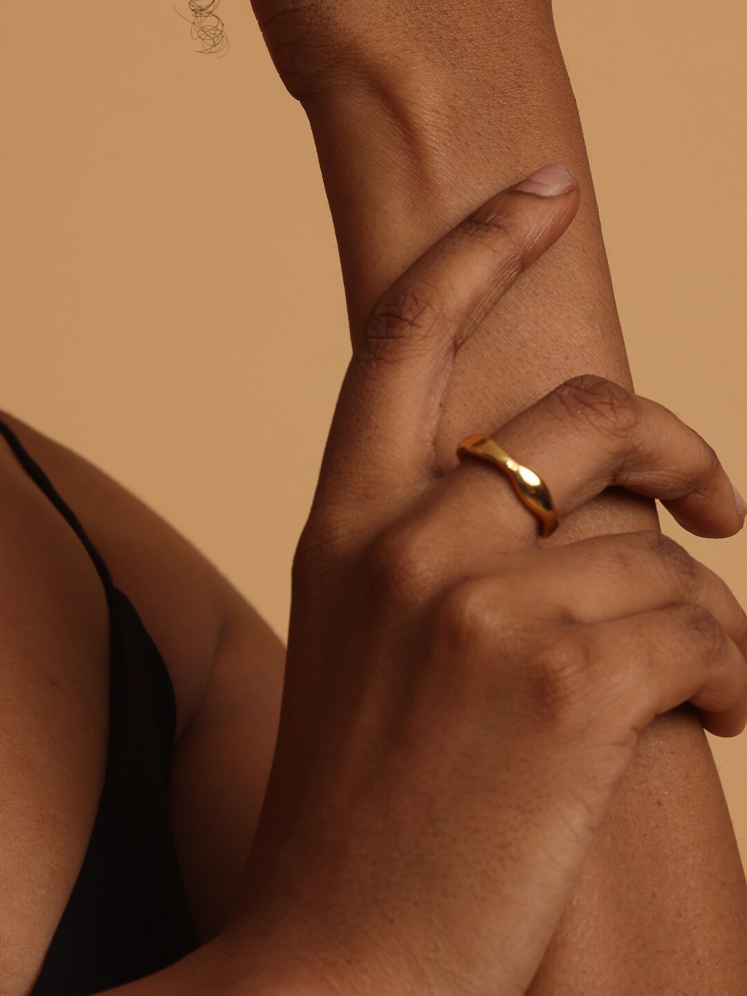 

PALMONAS Women 18k Gold-Plated & Toned Solid Stainless Steel Ring