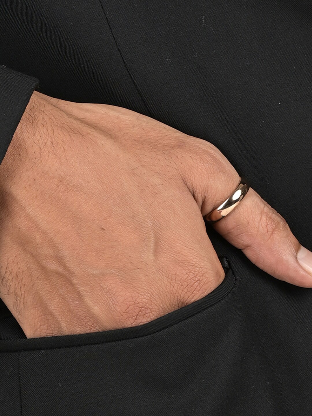 

PALMONAS Men Rose Gold-Plated Rose Gold-Colored Finger Ring