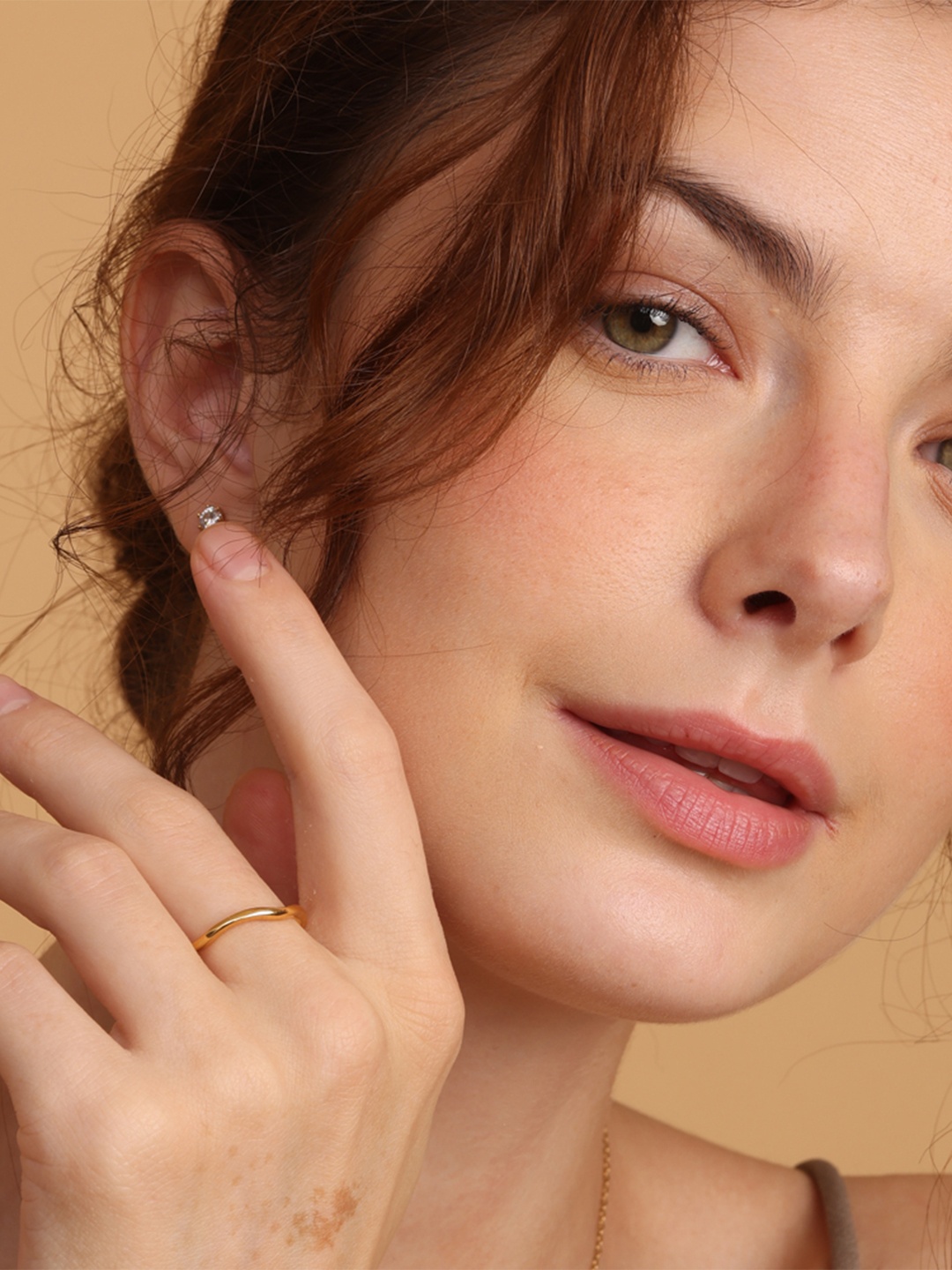 

PALMONAS Gold-Plated Irregular Wave Finger Ring