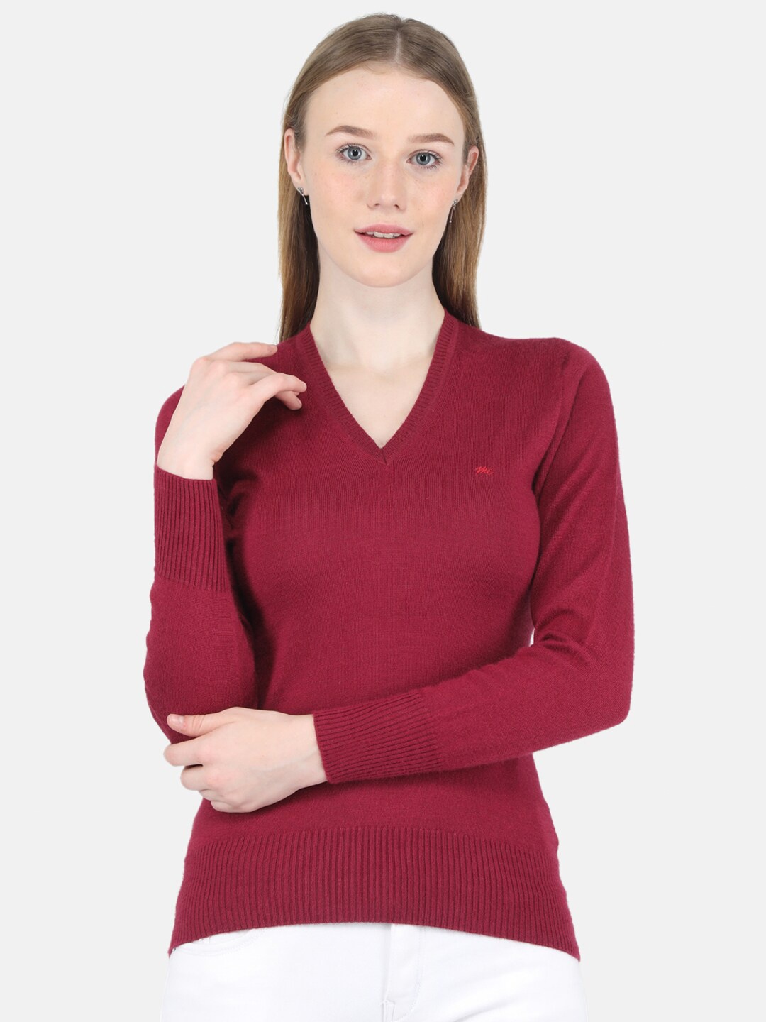 

Monte Carlo Women Magenta V-Neck Pullover