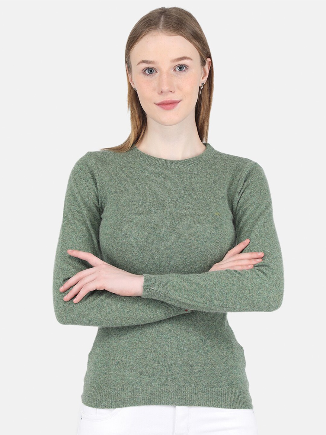 

Monte Carlo Women Green Solid Pullover