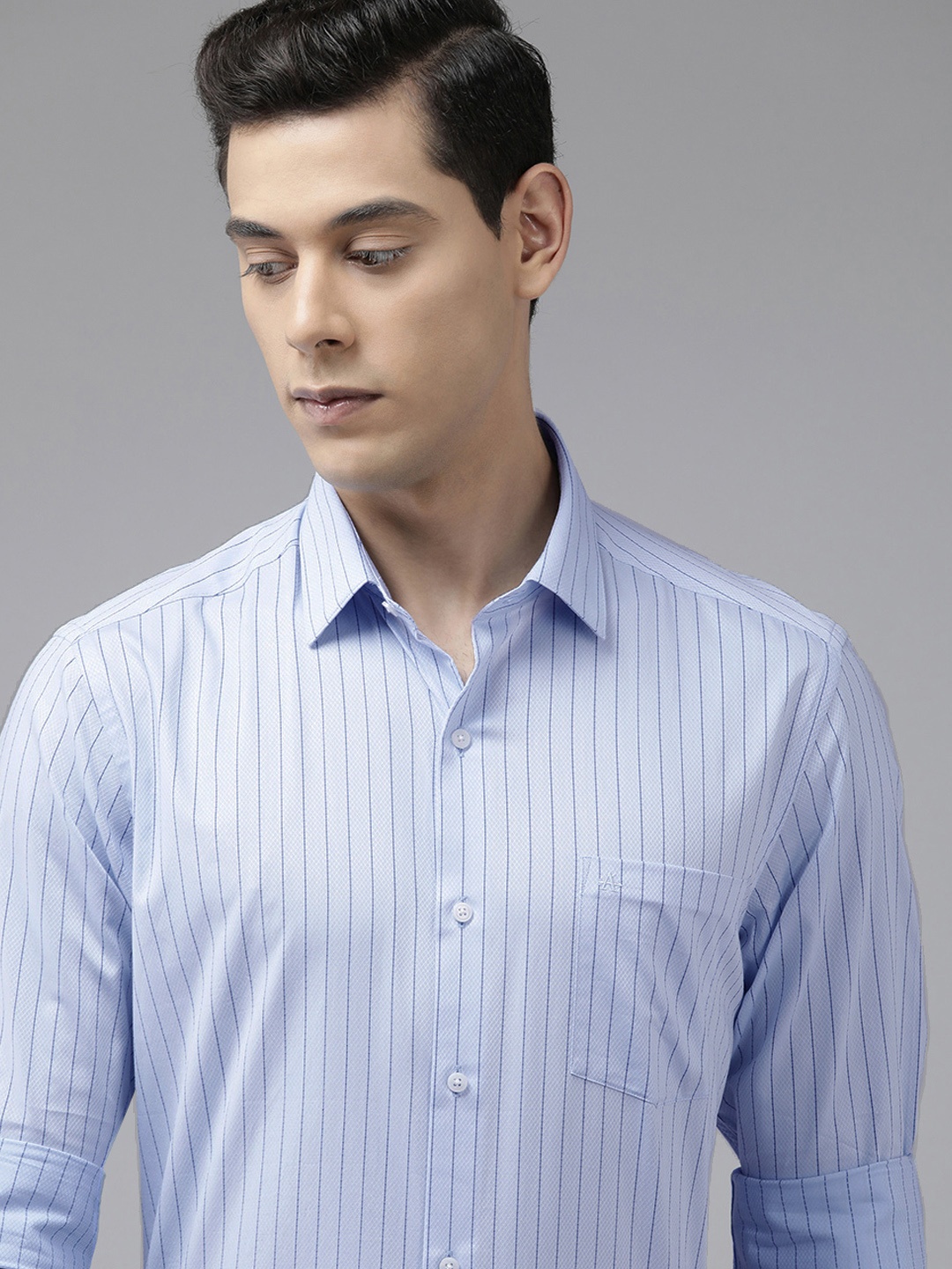 

Arrow Men Blue Original Slim Fit Striped Formal Shirt