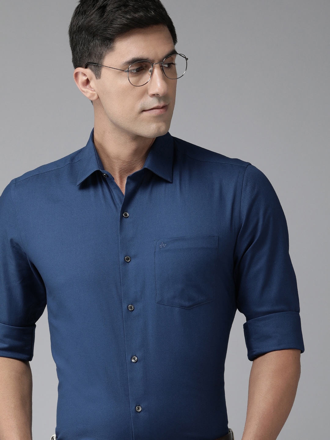 

Arrow Men Pure Cotton Manhattan Slim Fit Formal Shirt, Blue