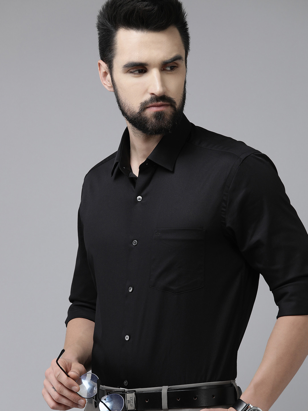 

Arrow Men Black Original Slim Fit Pure Cotton Casual Shirt