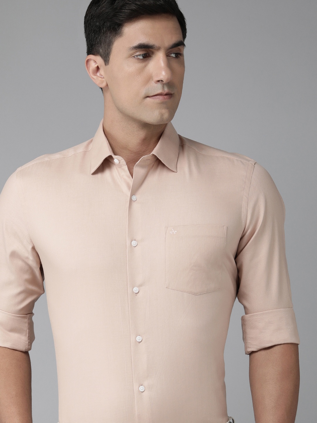 

Arrow Men Pure Cotton Manhattan Slim Fit Formal Shirt, Peach