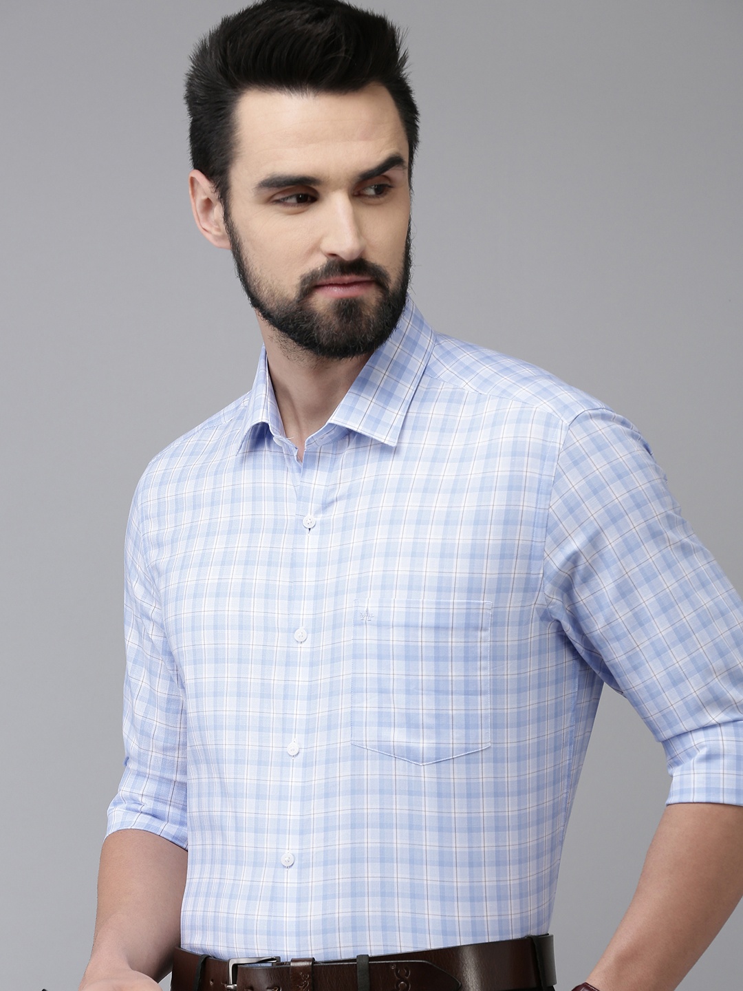 

Arrow Men Blue Original Slim Fit Checked Pure Cotton Casual Shirt