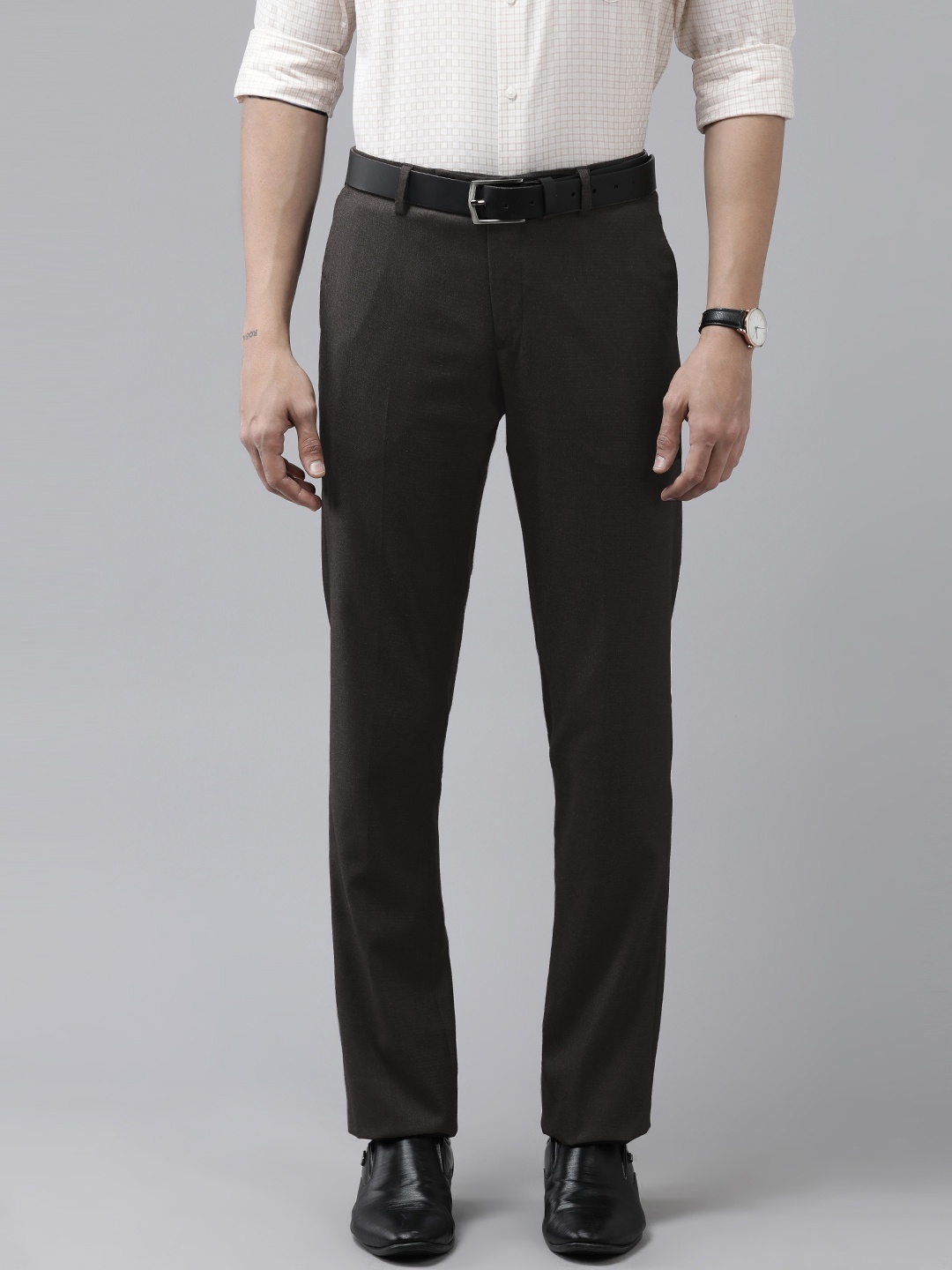 

Arrow Men Black Tailored Fit Formal Trousers