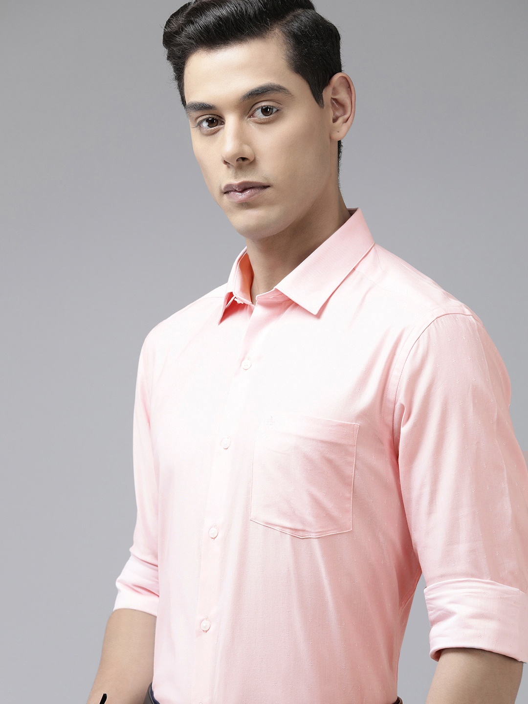 

Arrow Men Pink Original Slim Fit Micro Ditsy Opaque Self Design Pure Cotton Formal Shirt