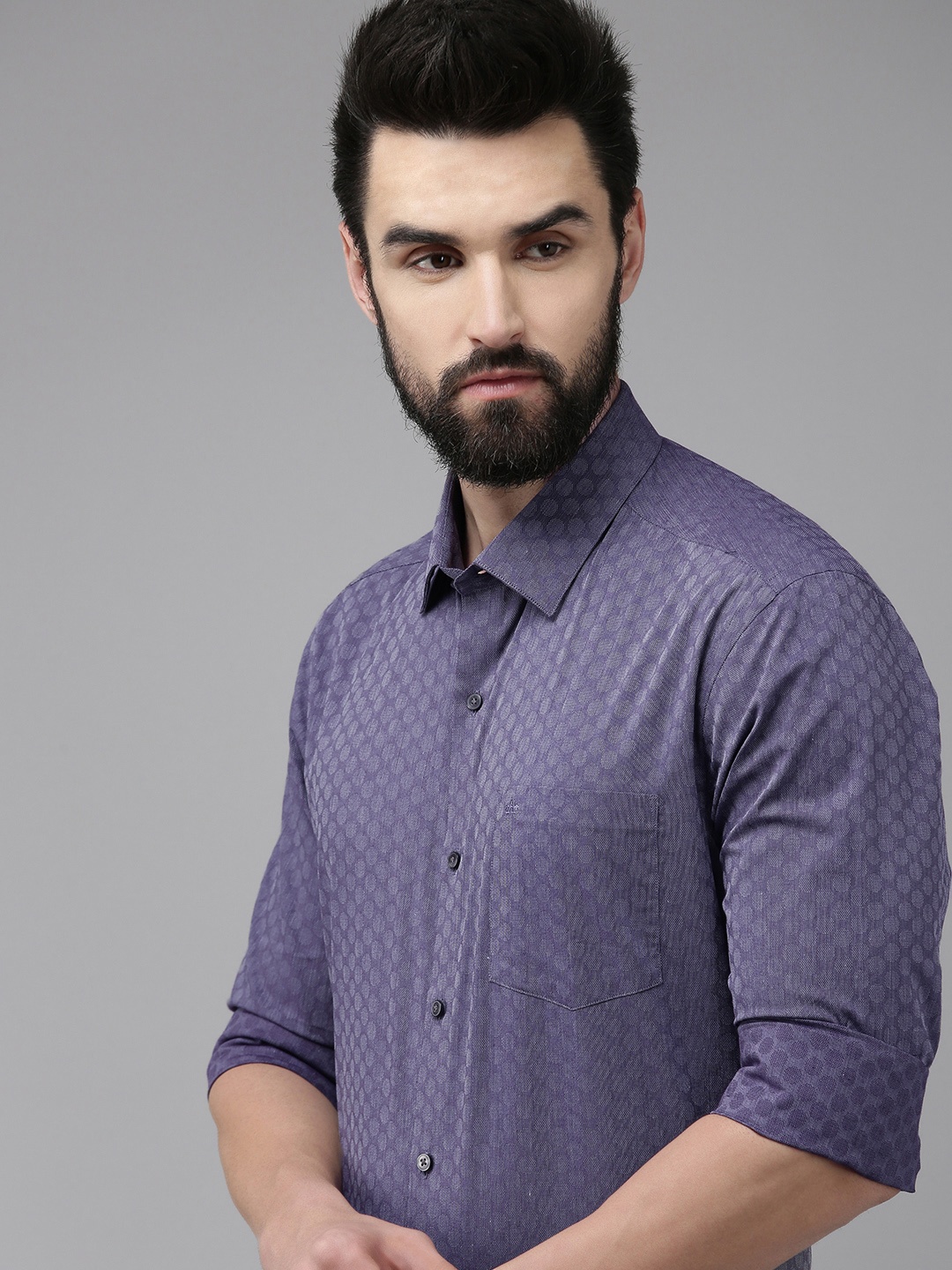 

Arrow Men Purple Original Slim Fit Checked Pure Cotton Formal Shirt