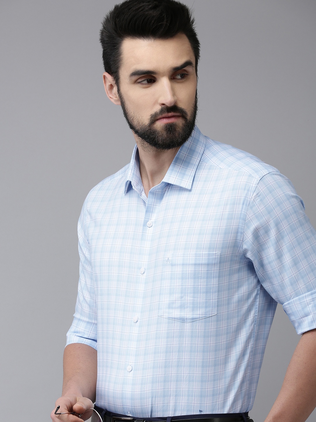 

Arrow Men Blue Original Slim Fit Checked Pure Cotton Casual Shirt