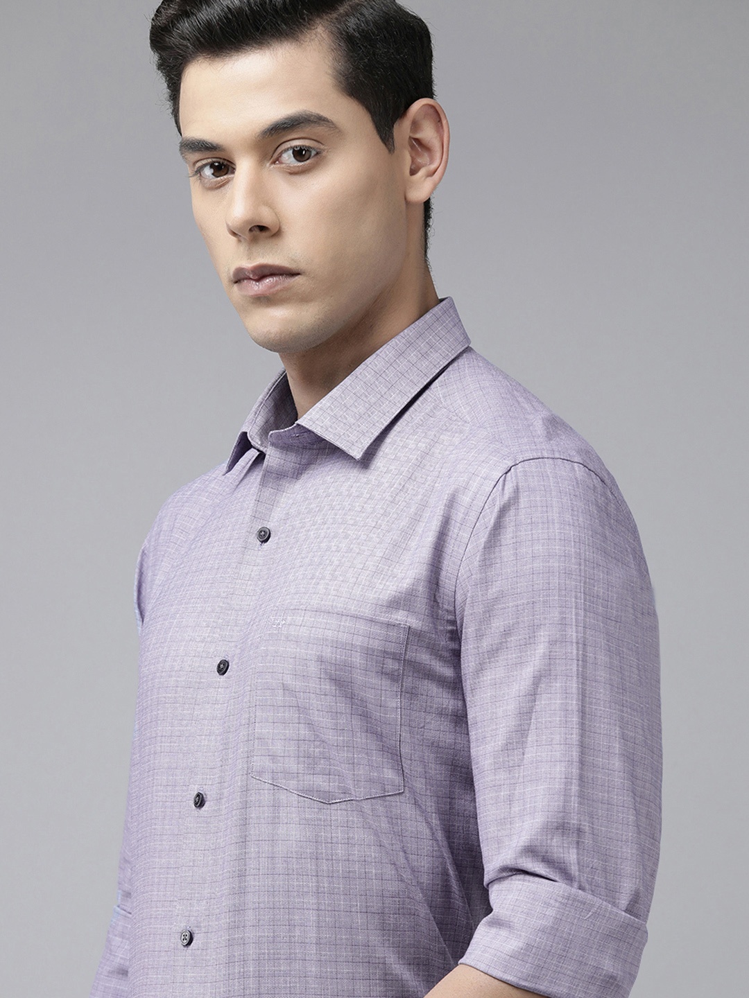 

Arrow Men Blue Original Slim Fit Grid Tattersall Checks Opaque Pure Cotton Formal Shirt