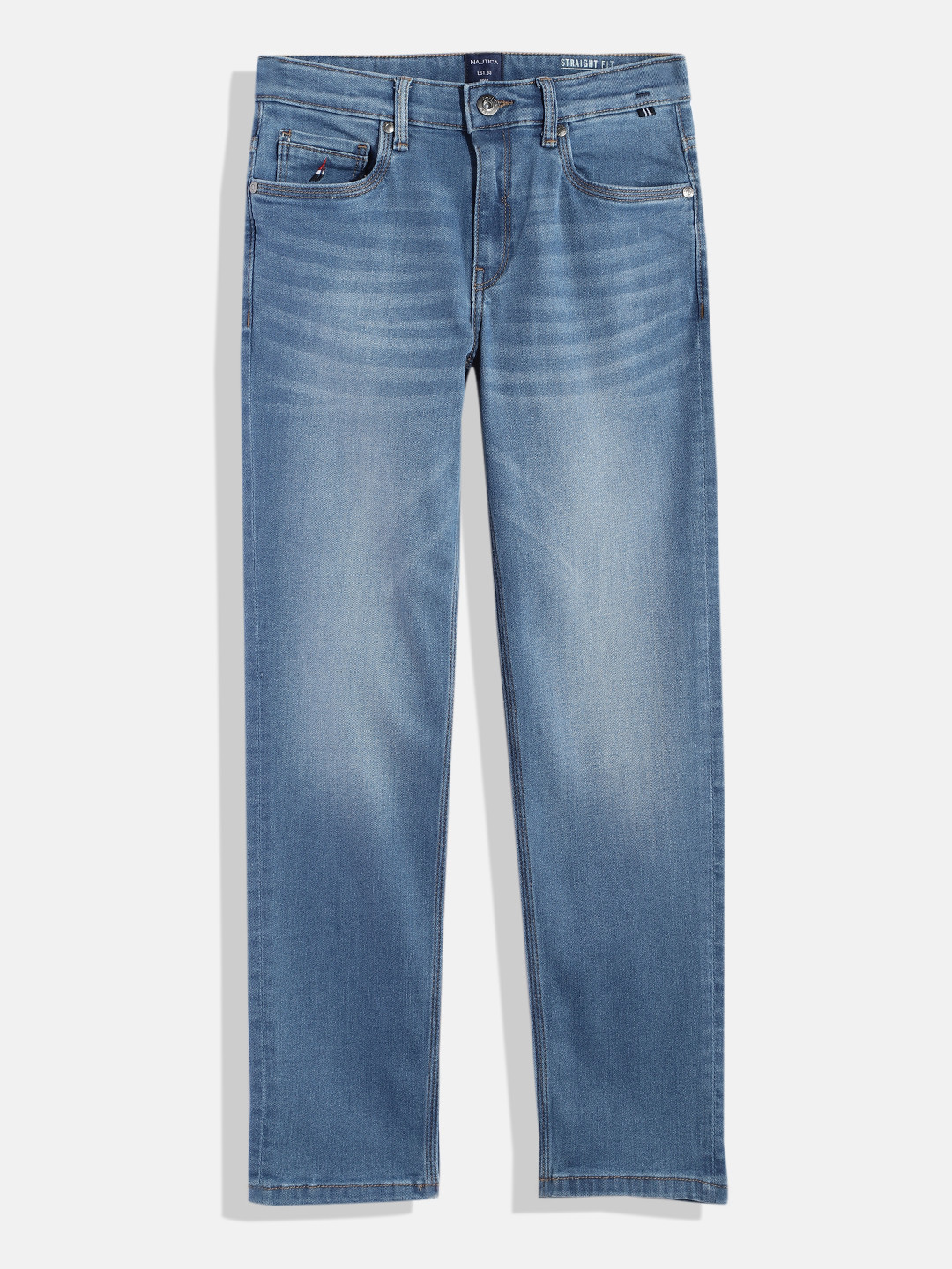 

Nautica Boys Straight Fit Clean Look Stretchable Jeans, Blue