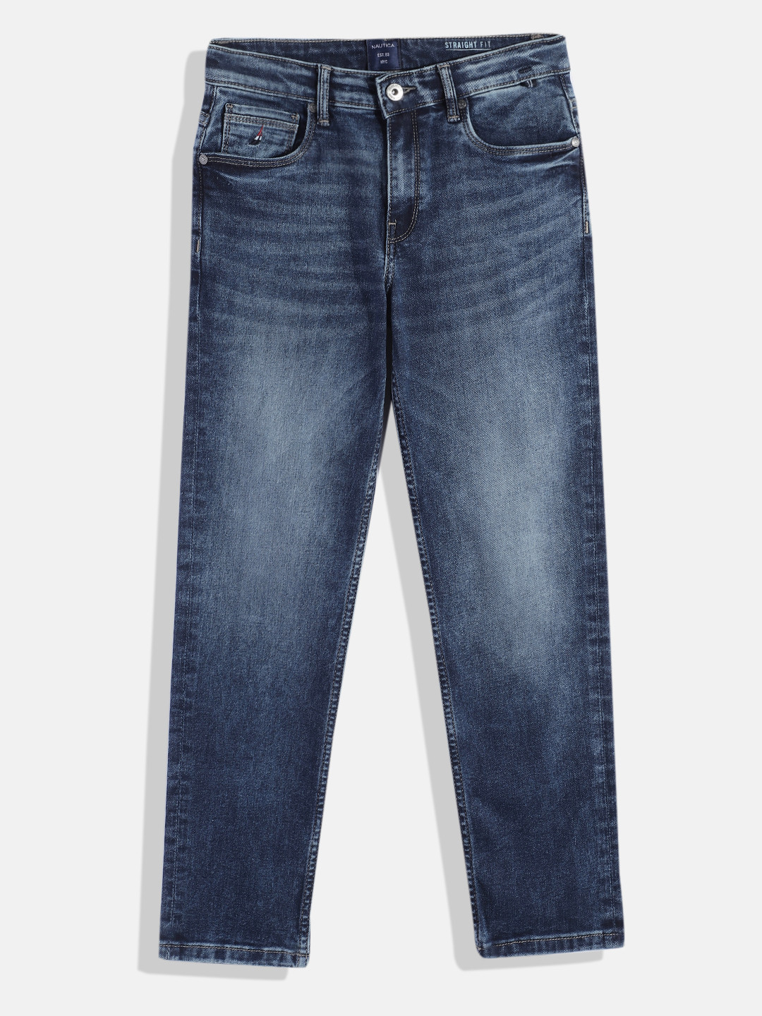 

Nautica Boys Straight Fit Heavy Fade Stretchable Jeans, Navy blue