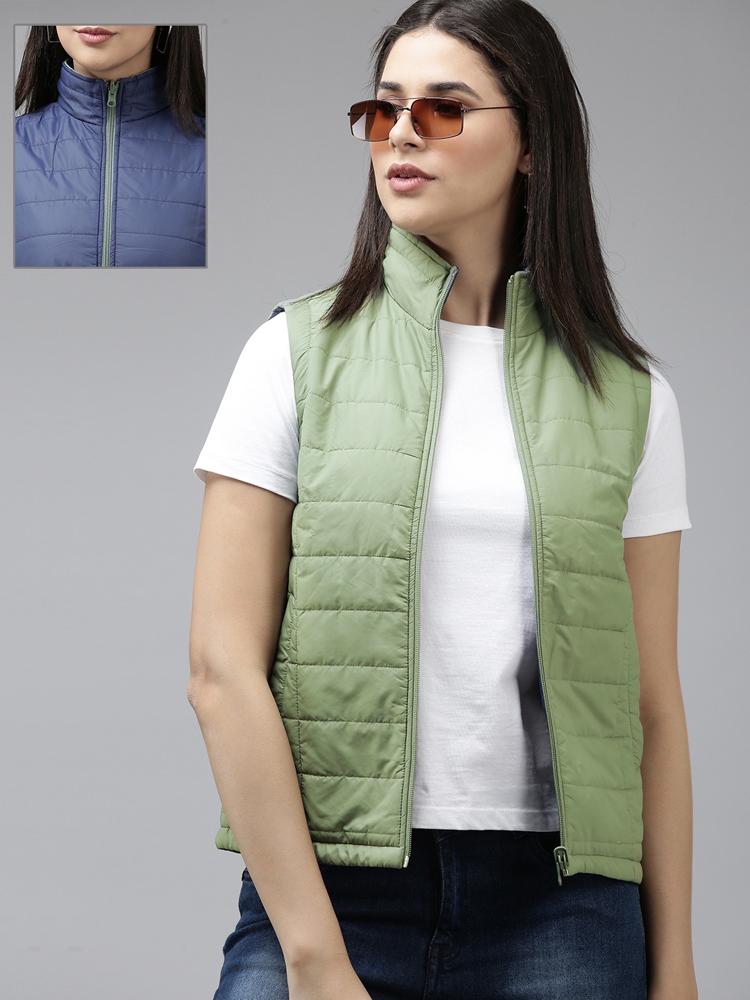 

Van Heusen Woman Reversible Puffer Jacket, Olive