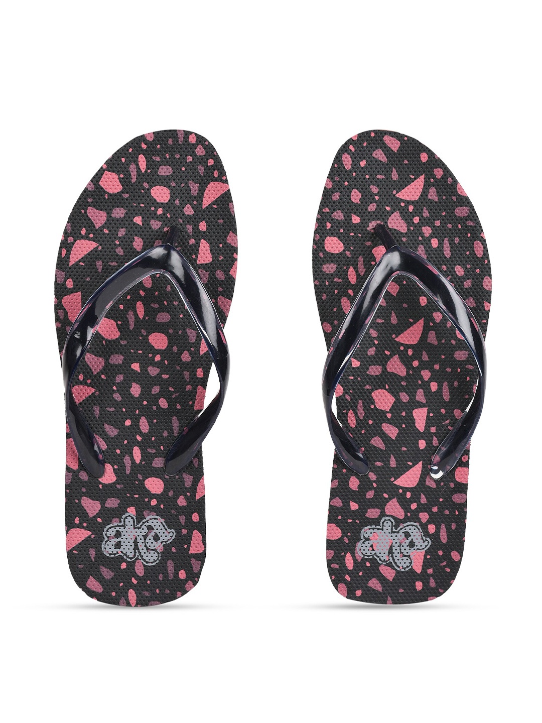 

Liberty Women Black & Pink Printed Thong Flip-Flops