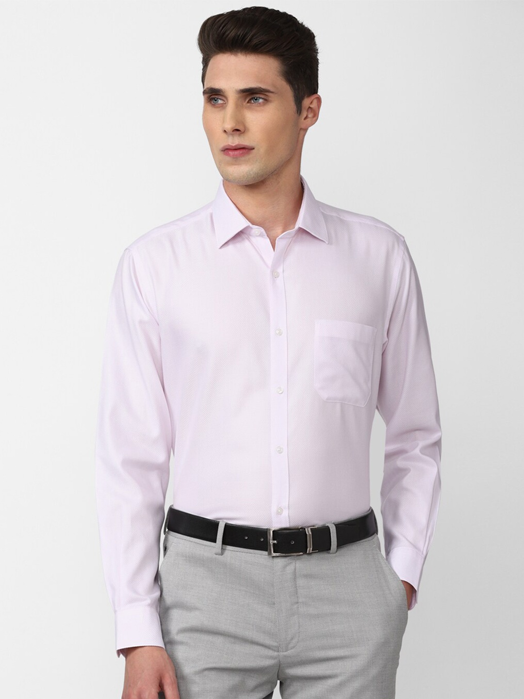 

Van Heusen Men Lavender Pure Cotton Formal Shirt