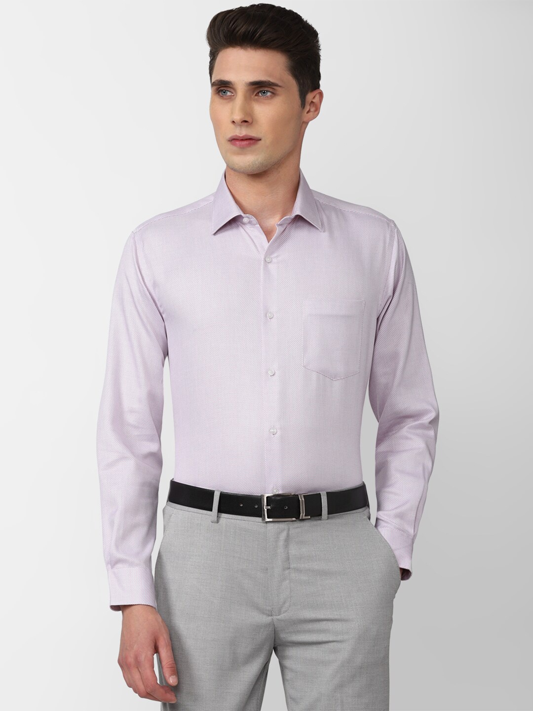 

Van Heusen Men Purple Textured Formal Shirt