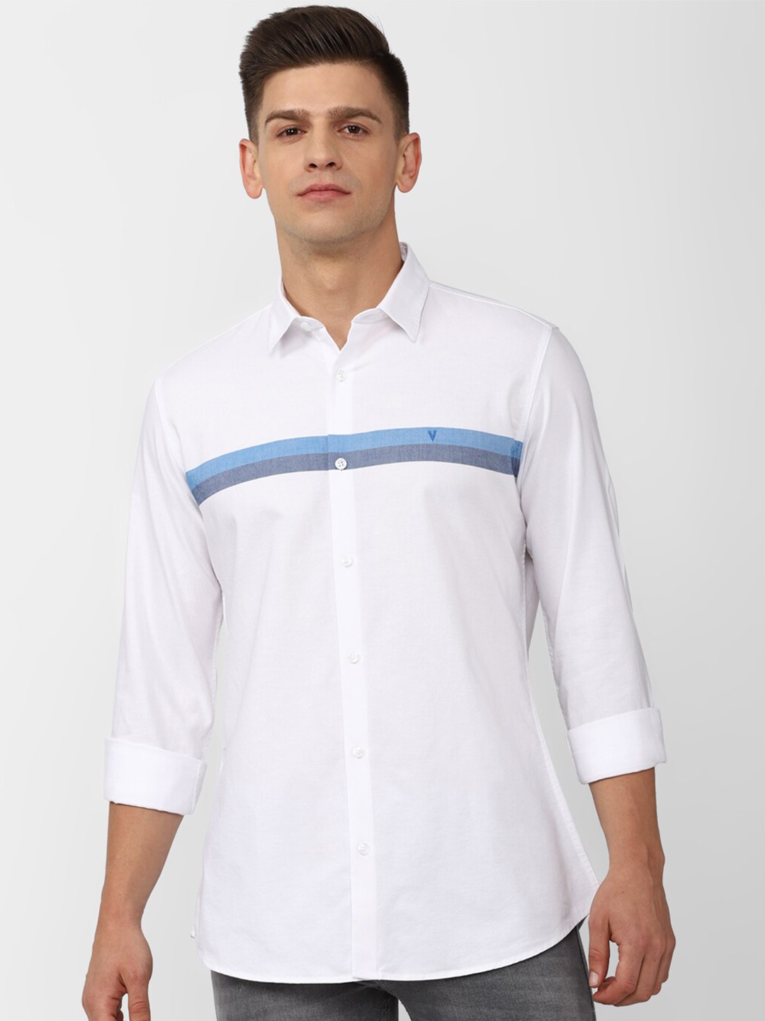 

Van Heusen Sport Men White Slim Fit Casual Cotton Shirt