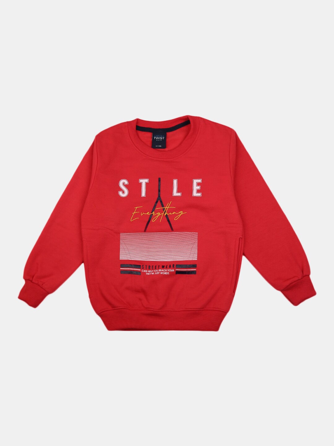 

V-Mart Boys Red Typography Printed Applique T-shirt