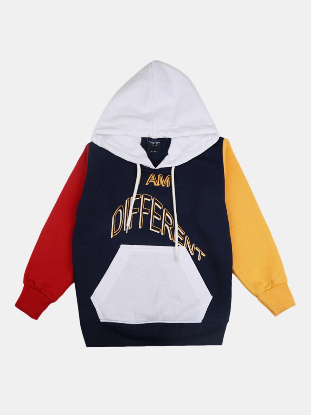 

V-Mart Boys Navy Blue & Red Colourblocked Hooded T-shirt